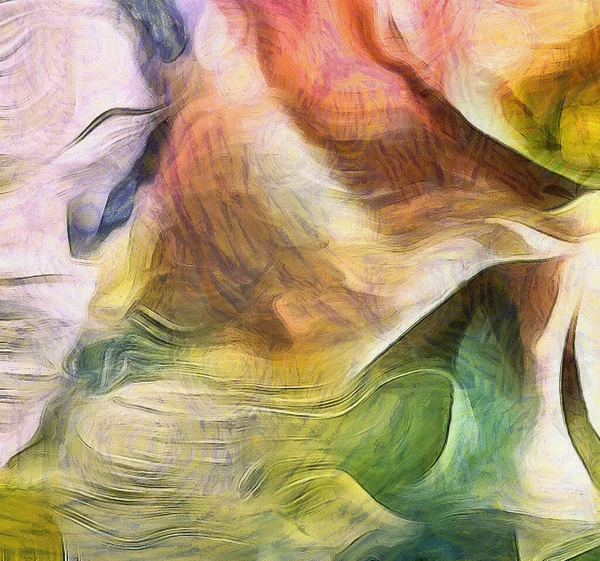 Pintura Abstrata Cores Suaves Linhas Fluido — Fotografia de Stock