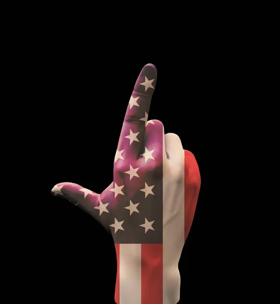 Hand Point Usa Hand Sign Rendering — Stockfoto