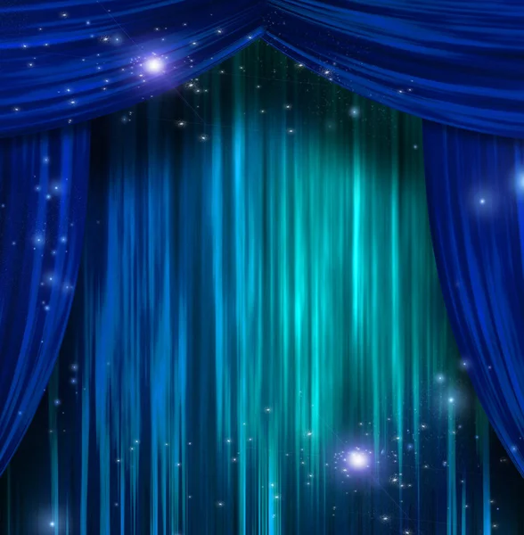 Theater Curtains Vivid Colors Rendering — Stock Photo, Image