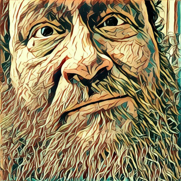 Digital Illustration. Man with beard