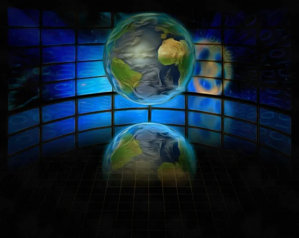 Сюрреализм Стена Экранов Планета Земля — стоковое фото