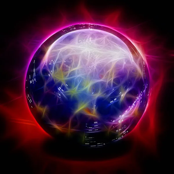 Kristallipallo Valolla Renderointi — kuvapankkivalokuva