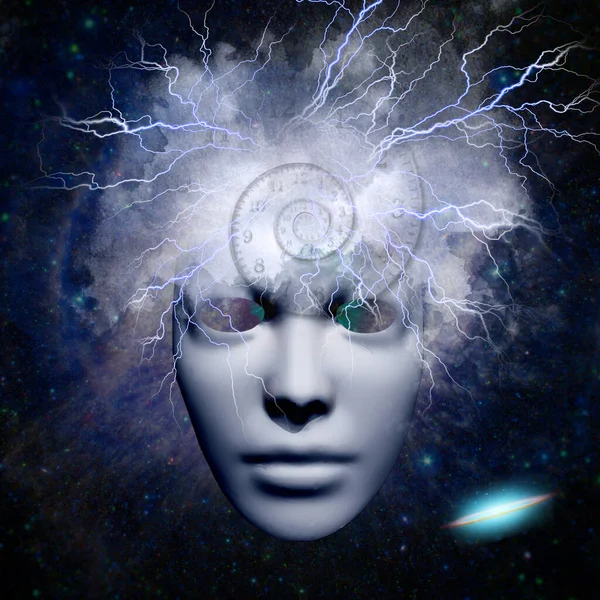 Mystic Mask Time Spirals — Stock Photo, Image