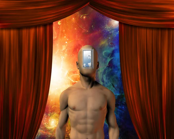 Mind Doorway Surreal Art Rendering — Stock Photo, Image