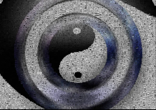 Yin Yang Işareti Kelimeler Görüntüleme — Stok fotoğraf