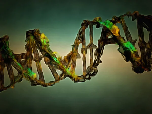 Surrealism Dna Chain Digital Painting — Stock Photo, Image