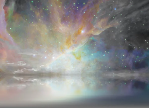 Sessiz Sular Yıldızlı Gökyüzü — Stok fotoğraf