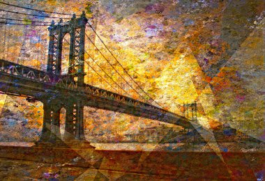 Manhattan Köprüsü Ressam Manzarası