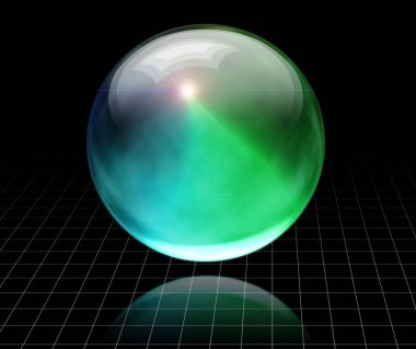 Boş uzayda küre. 3B görüntüleme