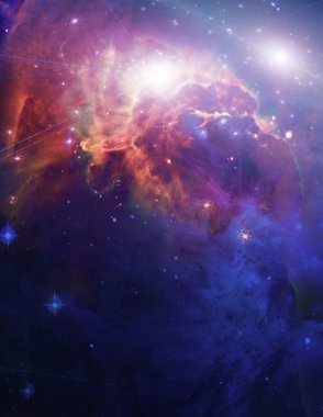 Galaktik Uzay Canlı Renkleri. 3B görüntüleme