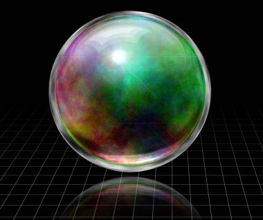 Boş uzayda küre. 3B görüntüleme