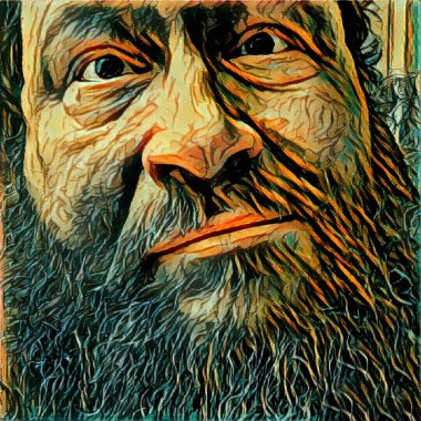 Dijital İllüstrasyon. Sakallı adam