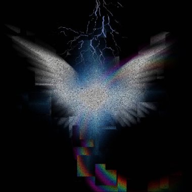 Angel wings abstract. Image composed of words clipart