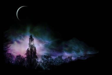 Büyülü manzara. 3B görüntüleme