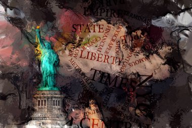 New York Panoraması. Modern sanat. 3B görüntüleme