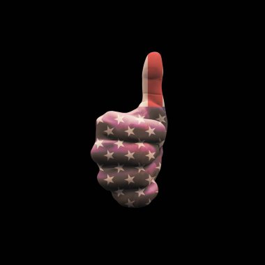Americas Point Hand Sign. 3D renderin