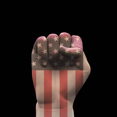 Americas Point Hand Sign. 3D renderin
