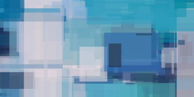 Mavi Soyut Geometrik Boyama. 3B görüntüleme