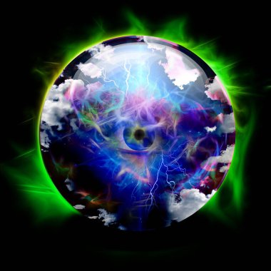 Göz ve Galaksi 'yle Kristal Top. 3B görüntüleme