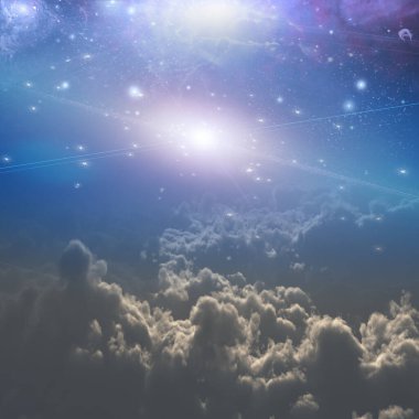 Derin uzay ve parlak ışık