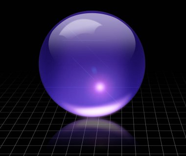 Boş uzayda küre. 3B görüntüleme