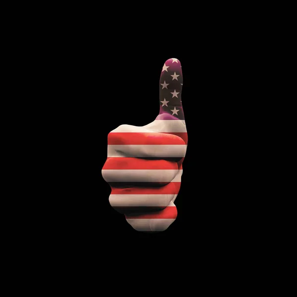 Thumbs Usa Hand Sign Rendering — стоковое фото