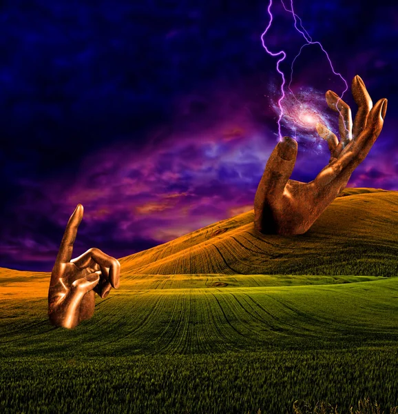 Elektrický Náboj Surrealistické Scéně — Stock fotografie