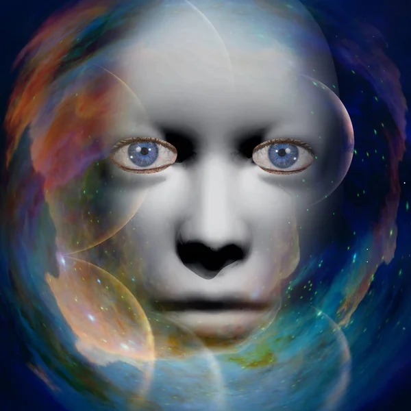 Human Face Space Background — Stock Photo, Image