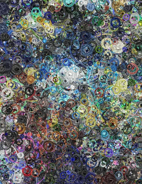 Pintura Abstrata Círculos Coloridos Renderização — Fotografia de Stock