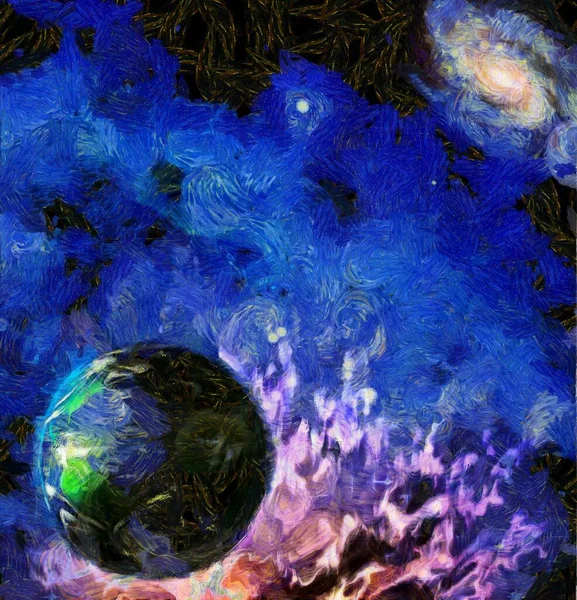 Неймовірна Картина Планета Земля Нескінченному Всесвіті — стокове фото