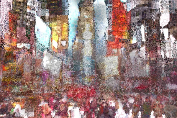 Times Square Surrealistyczny Obraz Renderowania — Zdjęcie stockowe