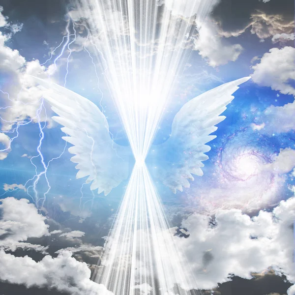 天使带翅膀的星星 3D渲染 — 图库照片