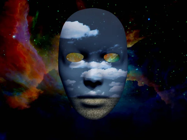 Masque Avec Nuages Dans Espace — Photo