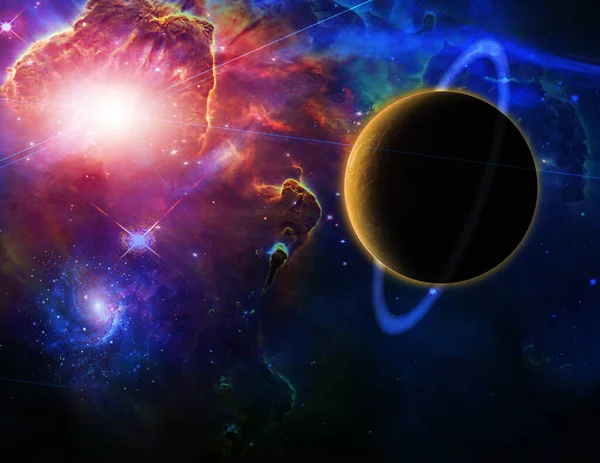 Planet Vivid Space Rendering — Stockfoto