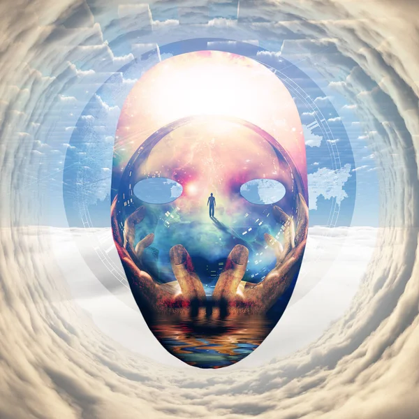 Людина Хмари Тунель Обличчя Бога — стокове фото