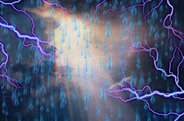 Storm Light Streaming Rendering — Stockfoto