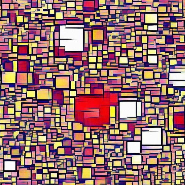 Patrón Abstracto Estilo Mondriano — Foto de Stock
