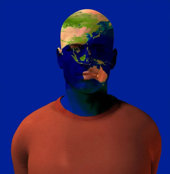 Austrailia Superimposed Mans Face — Stock Photo, Image