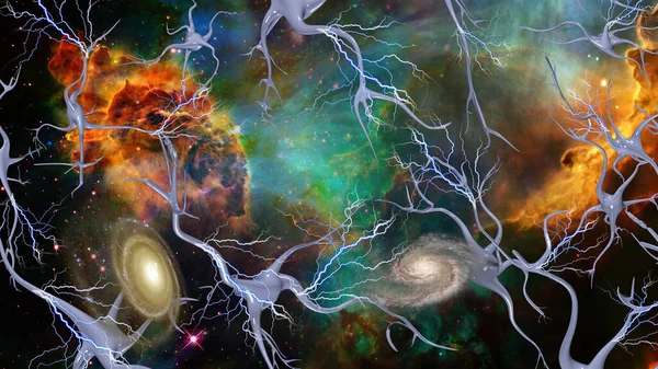Gehirnzellen Und Der Weltraum — Stockfoto