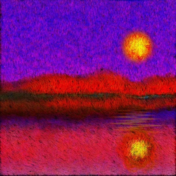 Abstracción Pintada Sunset Amanecer —  Fotos de Stock