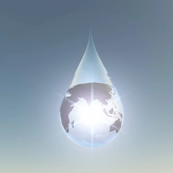 水滴亚洲 3D渲染 — 图库照片