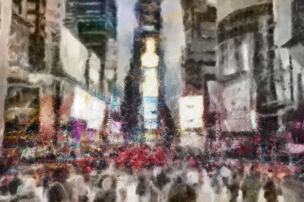 タイムズ スクエア シュールな絵 レンダリング — ストック写真