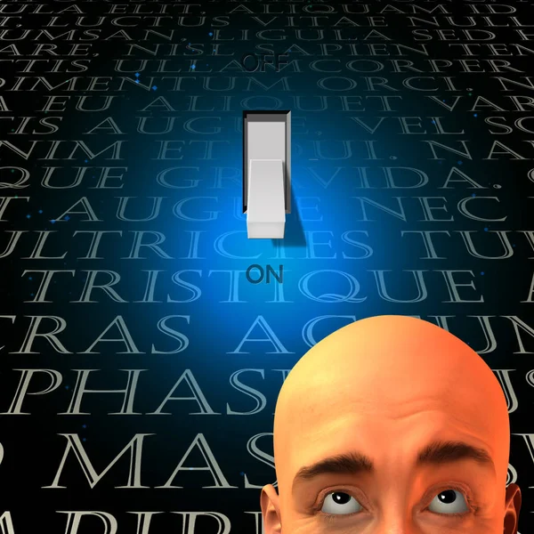 Switch Mans Head Text — Stockfoto