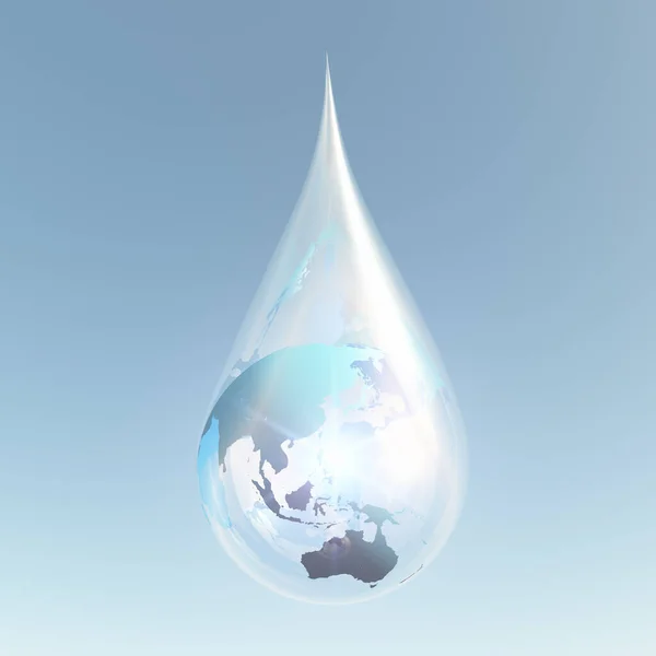 Austrailia Asia Droplet Rendering — Stock Photo, Image