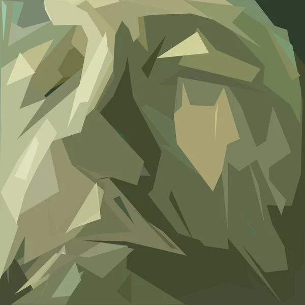 Absztrakt Festmény Öreg Ember Arca Néma Zöld Színekben — Stock Fotó