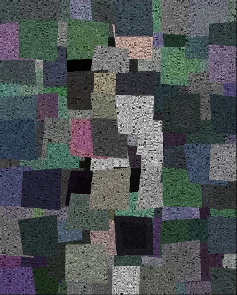 Pintura Abstracta Cuadrados Coloridos Con Texto — Foto de Stock
