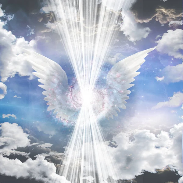 Angel Composed Galaxy Rendering — Foto Stock