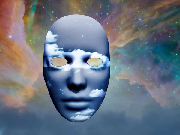 Máscara Com Nuvens Espaço — Fotografia de Stock
