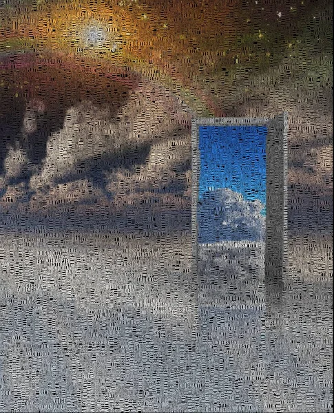 Obraz Abstrakcyjny Drzwi Niebie — Zdjęcie stockowe