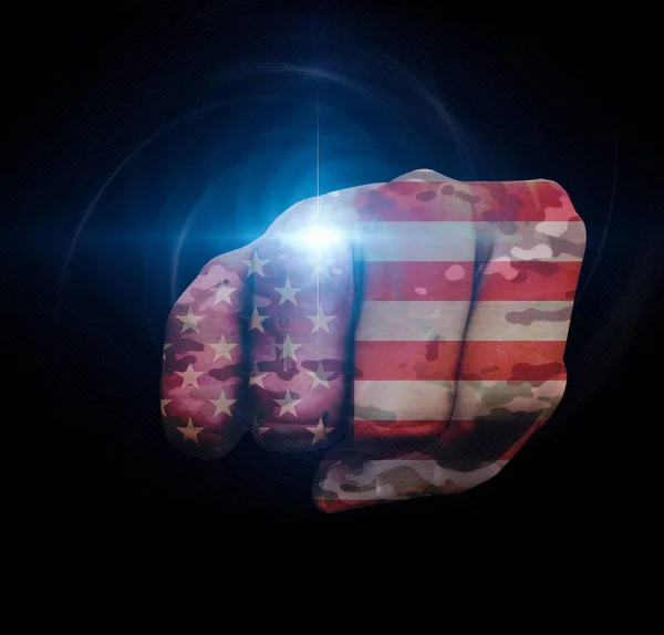 Usa Flag Camo Fist Rendering — 图库照片